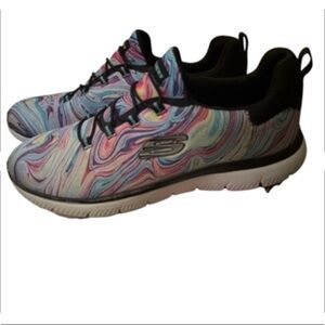 Skechers Women’s Multicolor Marble-Print Slip-On Sneakers